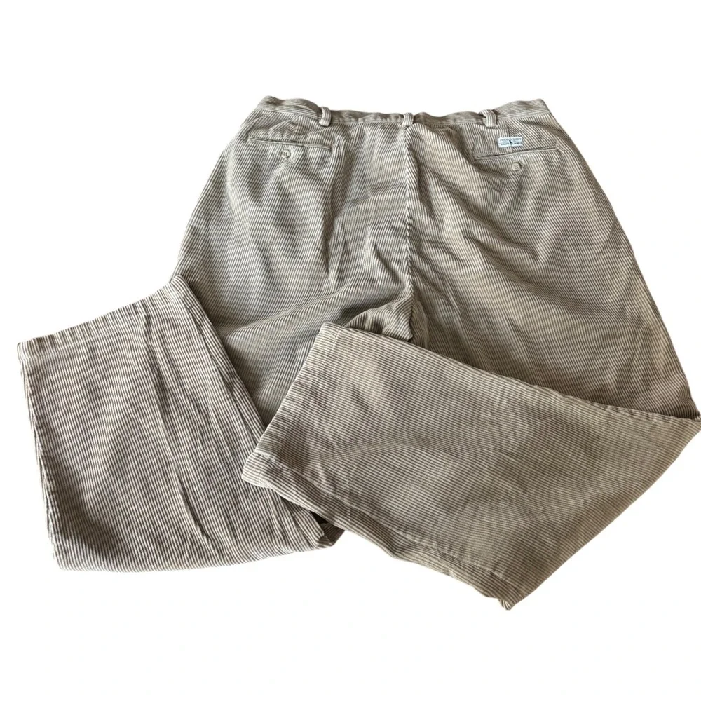 Vintage Polo Ralph Lauren M 36x28 (see notes) Tan Corduroy Pleated Pants Baggy